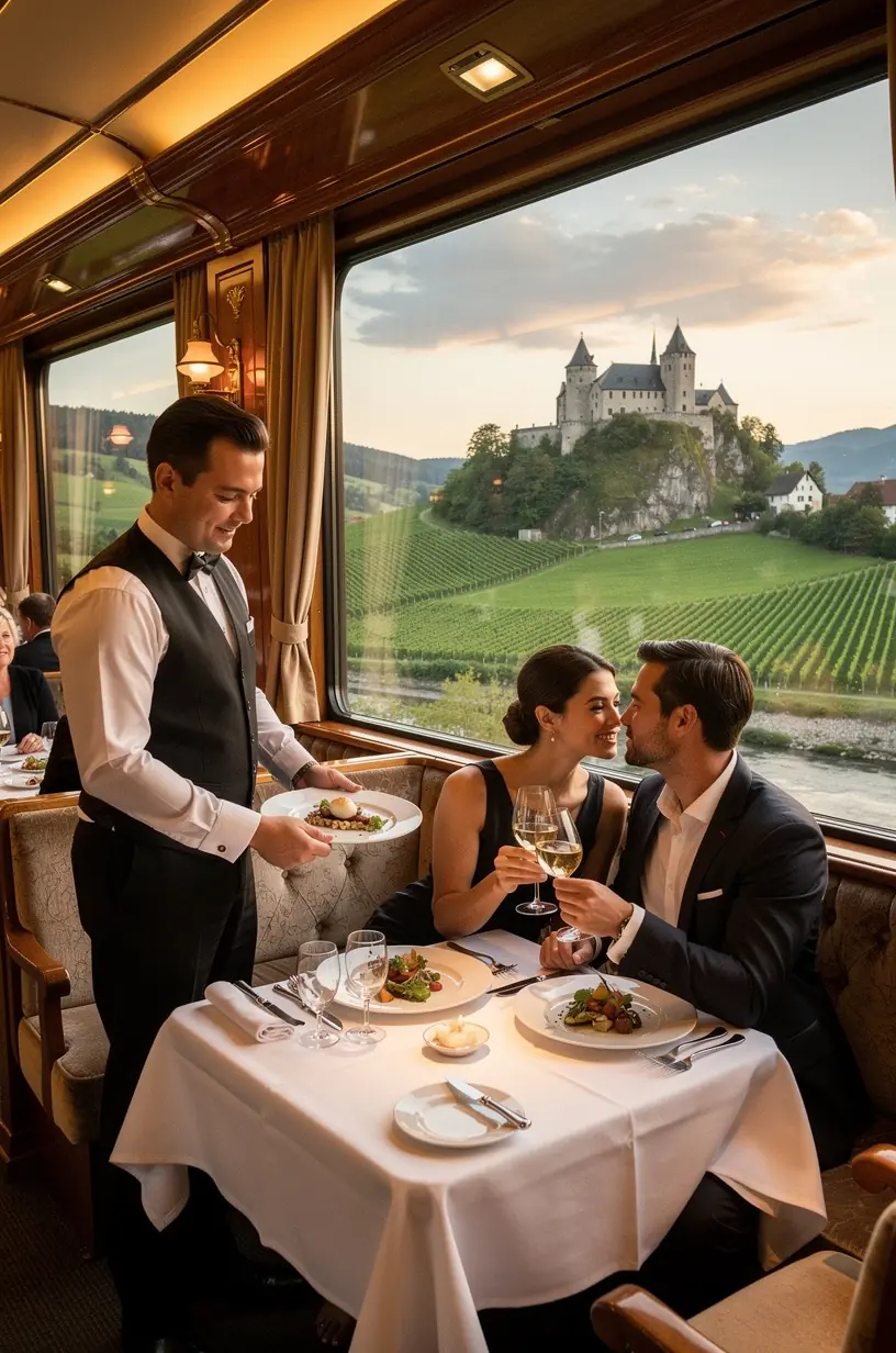 Übersichtliche Darstellung von verschiedenen deutschen Bahnstrecken auf einer interaktiven digitalen Karte im Reisebüro.